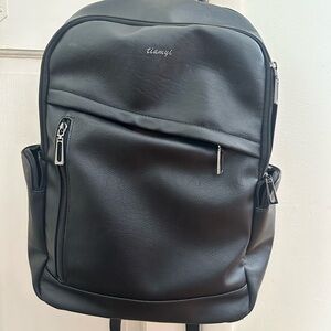 Black Leather Backpack